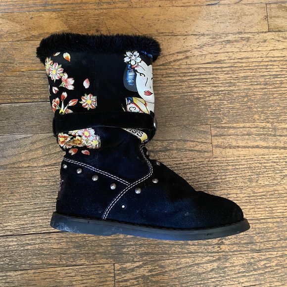 Don Ed Hardy Kiss of Death Geisha Boots size 7 - Picture 5 of 6